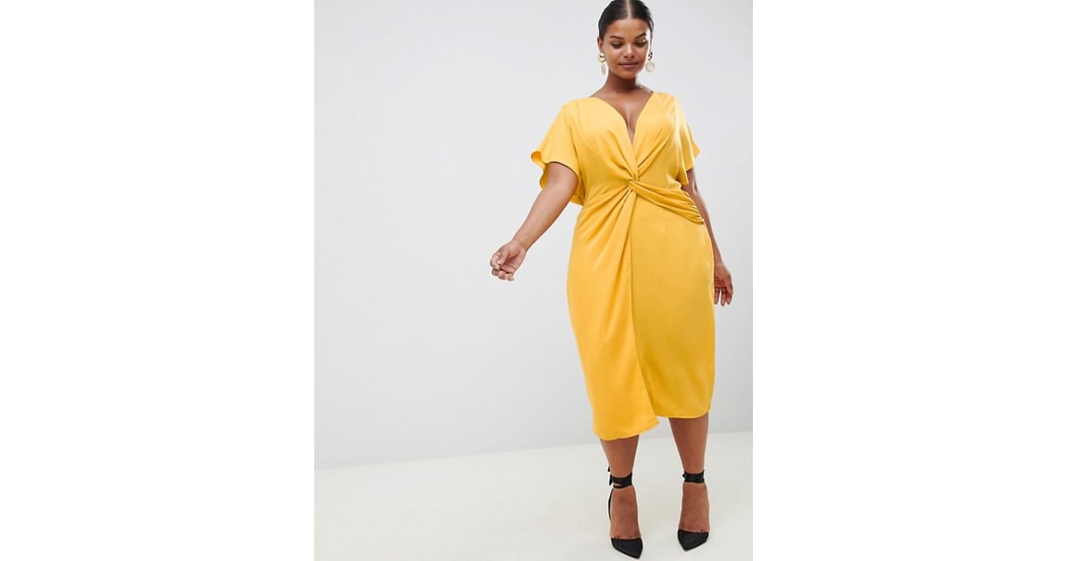 ASOS Design Curve Twist Midi Dress With Kimono Sleeve ...