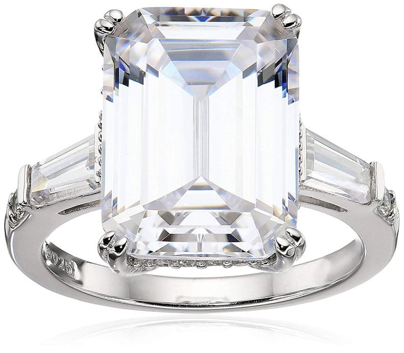 Platinum-Plated Sterling Silver Celebrity "Elizabeth" Ring