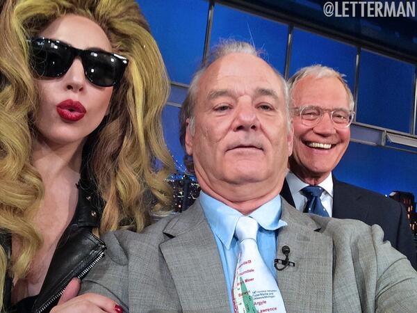 Here's what happened when Lady Gaga and Bill Murray visited Late Show With David Letterman in April 2014.