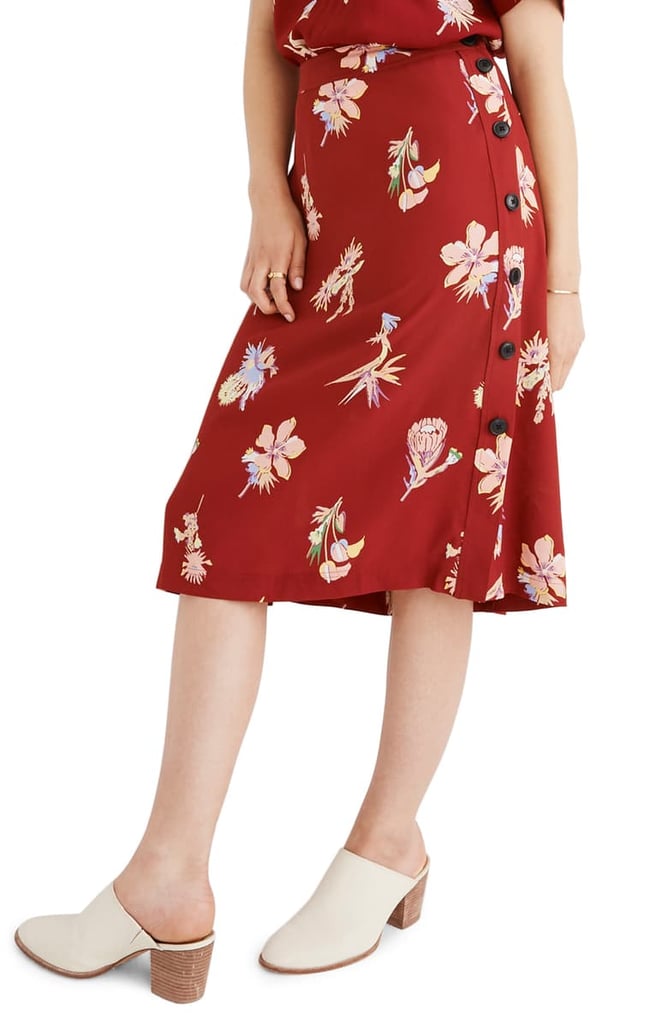 Madewell Bird of Paradise Side-Button Skirt