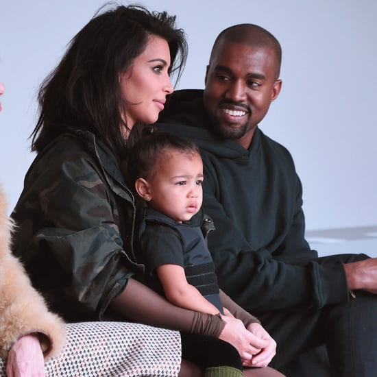Kim Kardashian and North West at Kanye West Fashion Show