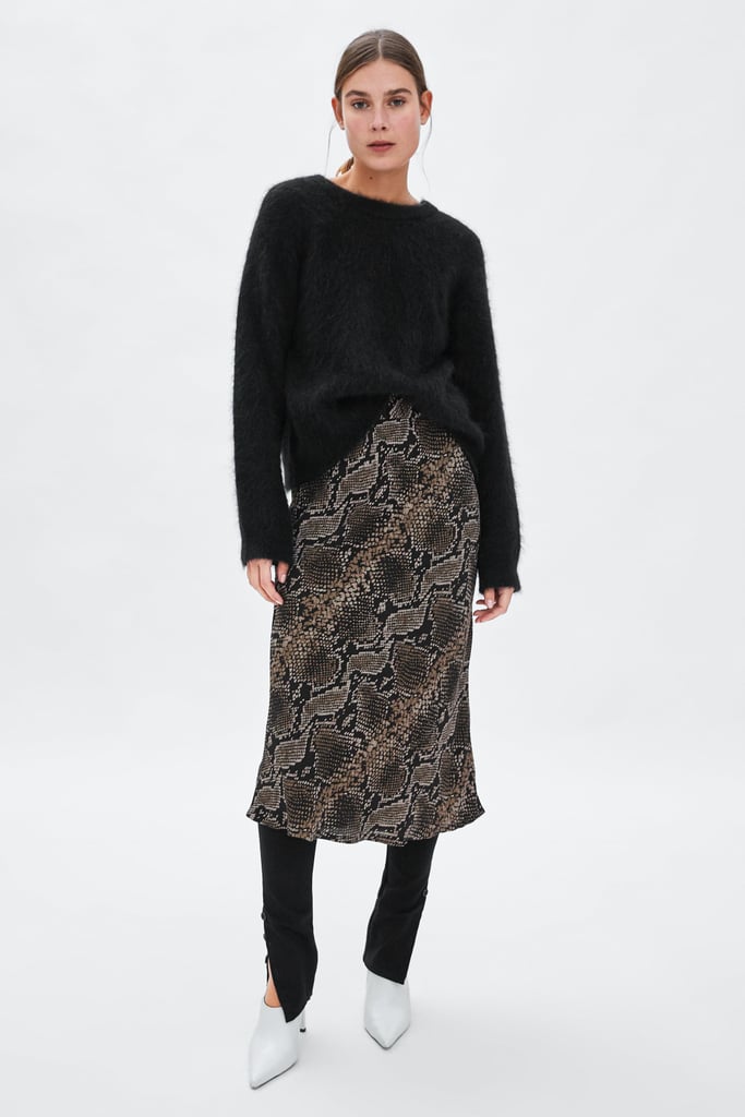 Zara Snakeskin Print Skirt