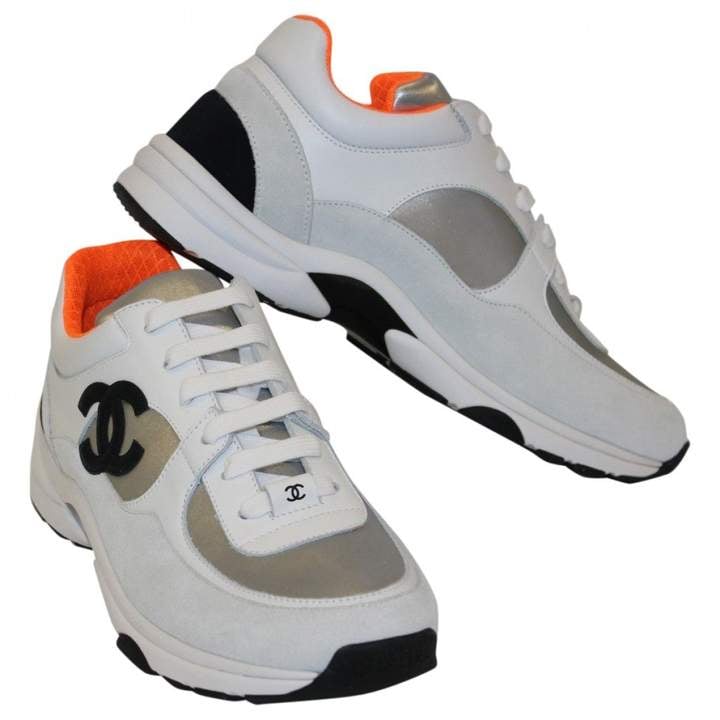 chanel sneakers white orange
