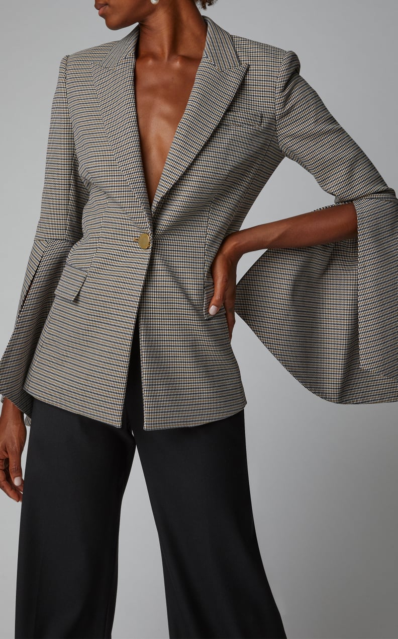 Prabal Gurung Houndstooth Crepe Blazer