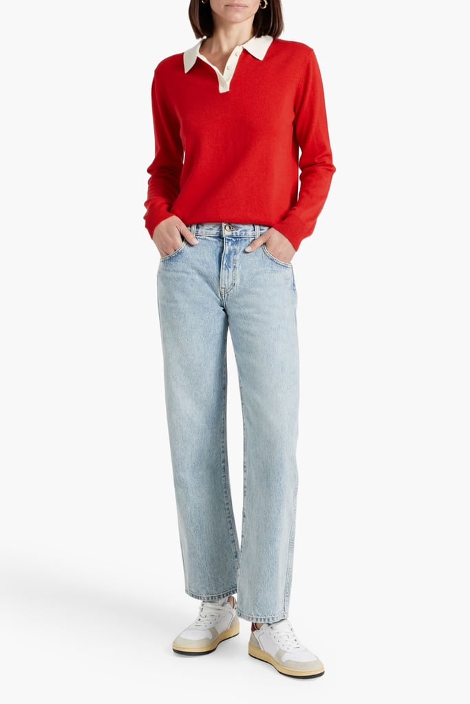 Chinti & Parker Nico Two-Tone Wool and Cashmere-Blend Polo Sweater ($162, originally $323)