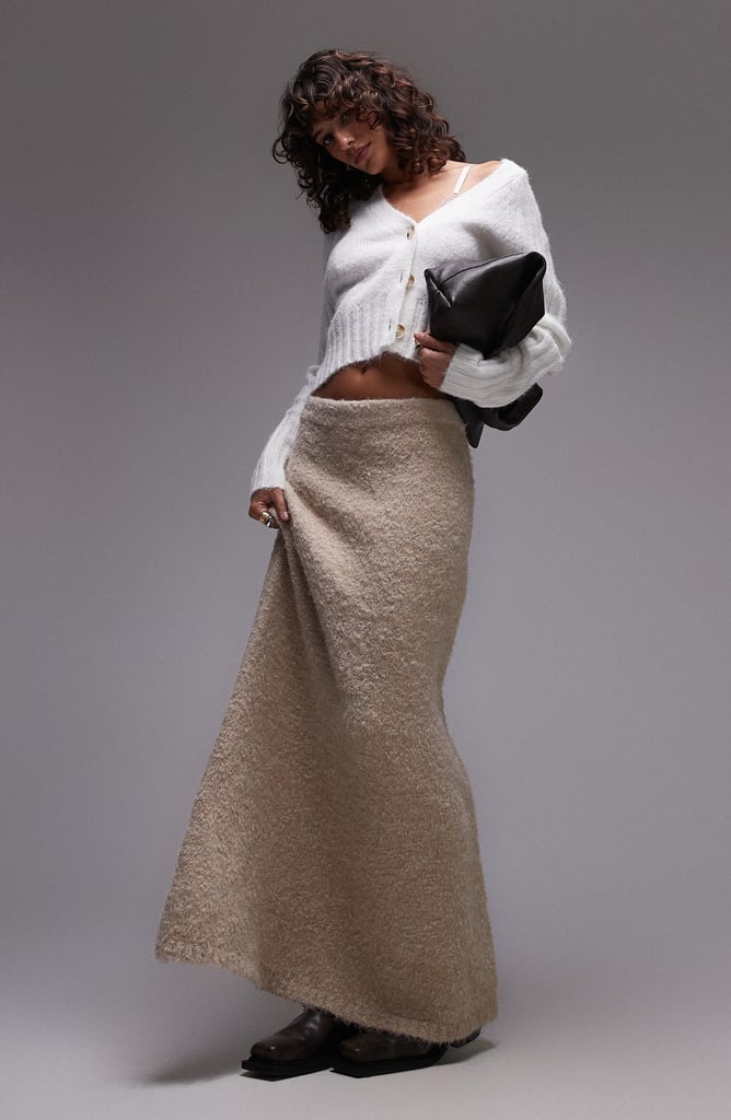 Fluffy Knit Maxi Skirt