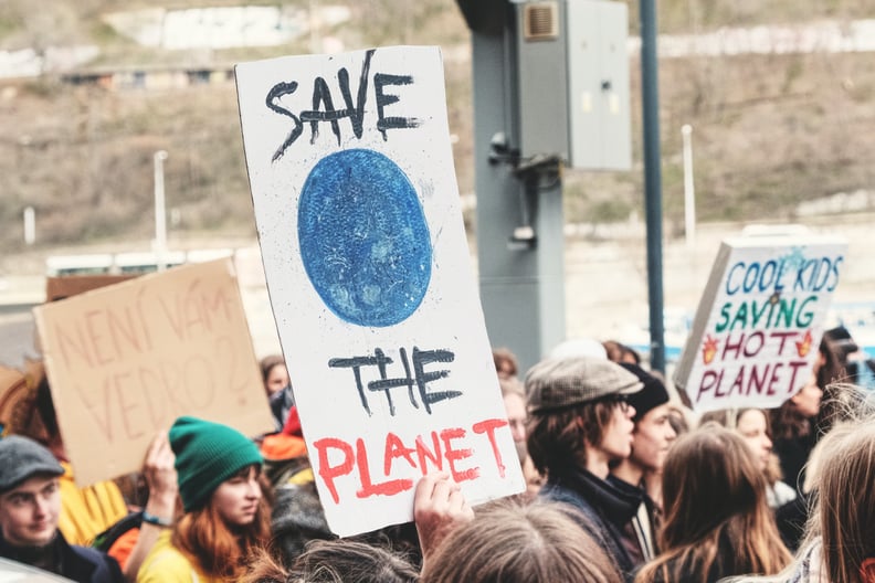Pexels/Tomas Ryant https://www.pexels.com/photo/save-the-planet-signage-2852737/