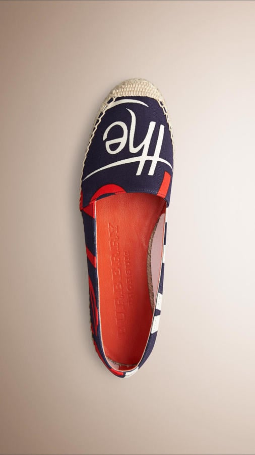 Burberry Typographic Print Canvas Espadrilles ($375)