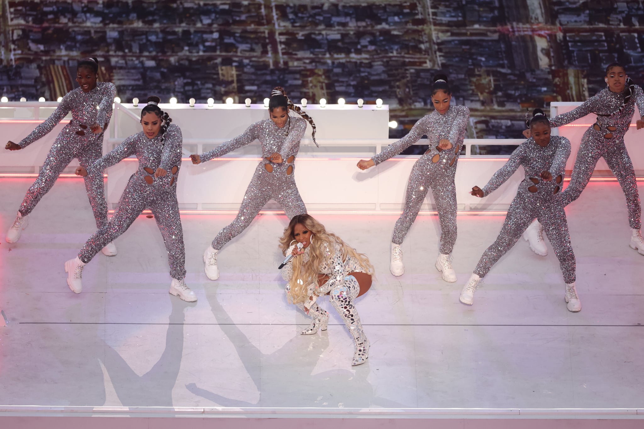 See Mary J. Blige Shine in Custom Dundas at the Super Bowl Halftime Show