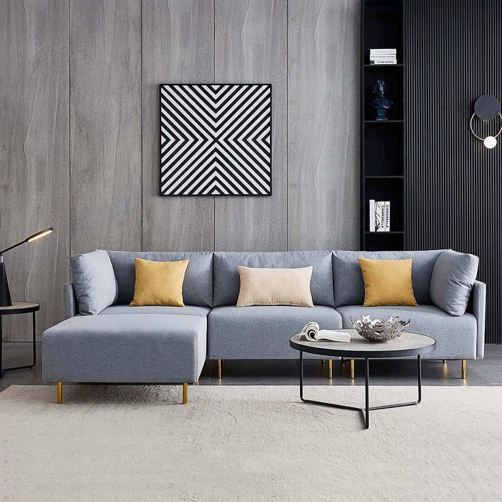 Best Modern Sectional: Linen L-Shaped Sectional Sofa