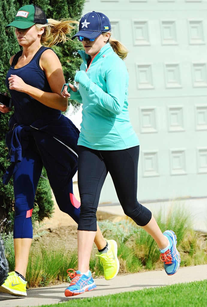 Reese Witherspoon made time for cardio in LA on Saturday.