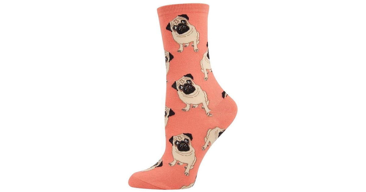 Socksmith Peach Pug Socks (8) Pug Gifts POPSUGAR Pets Photo 2