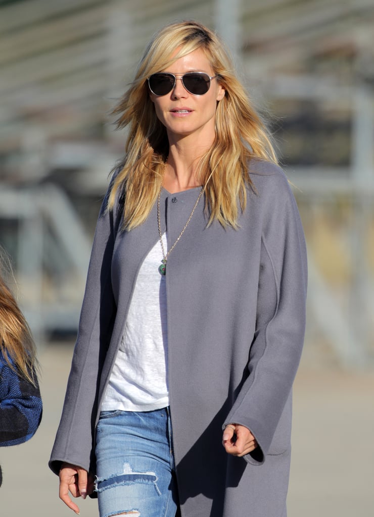 Heidi Klum and Seal Kissing at Kids' Football Game
