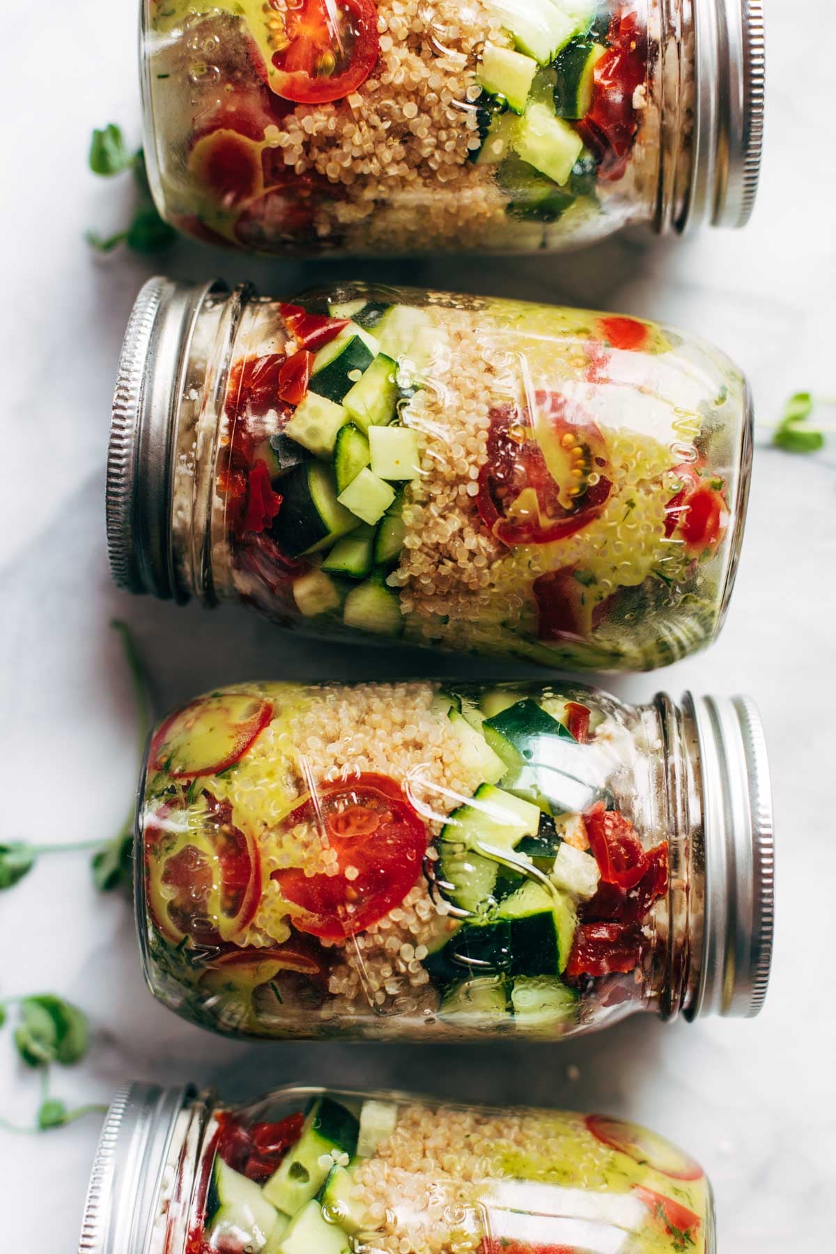 Summer Quinoa Salad Jars With Lemon Dill Dressing 30 Easy And Delicious Summer Lunch Ideas Bring On The Pasta Salad And Avocado Dressing Popsugar Food Photo 16