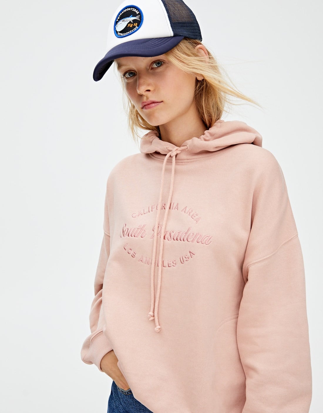 Pull and bear pink hoodie top