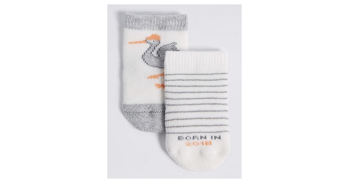 Marks and Spencer 2 Pairs of Cotton Rich Socks Best Unisex Baby
