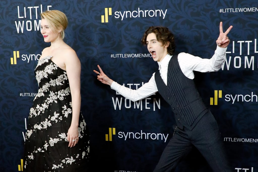 Pictured: Greta Gerwig and Timothée Chalamet at the Little Women world premiere.