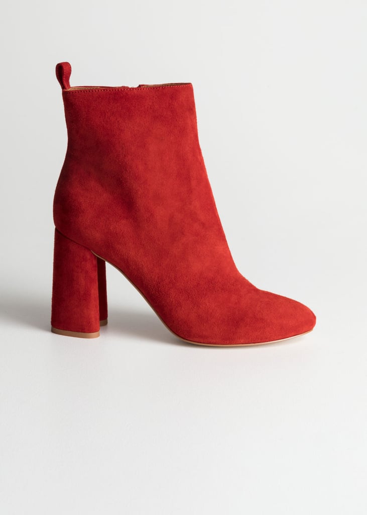 & Other Stories Sculpted Heel Suede Boots