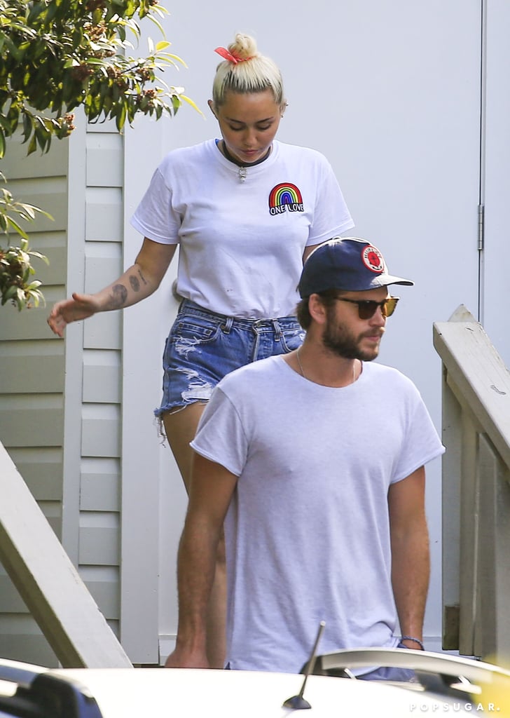Miley Cyrus and Liam Hemsworth Having Lunch in Australia