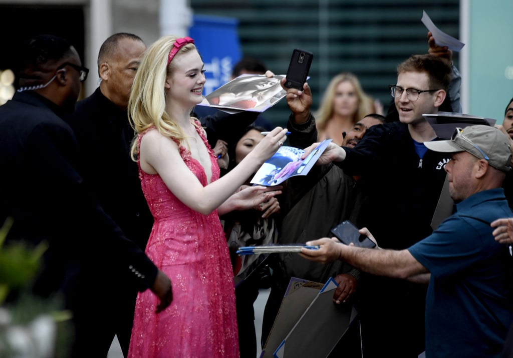 Elle Fanning Pink Rodarte Dress at Teen Spirit Premiere