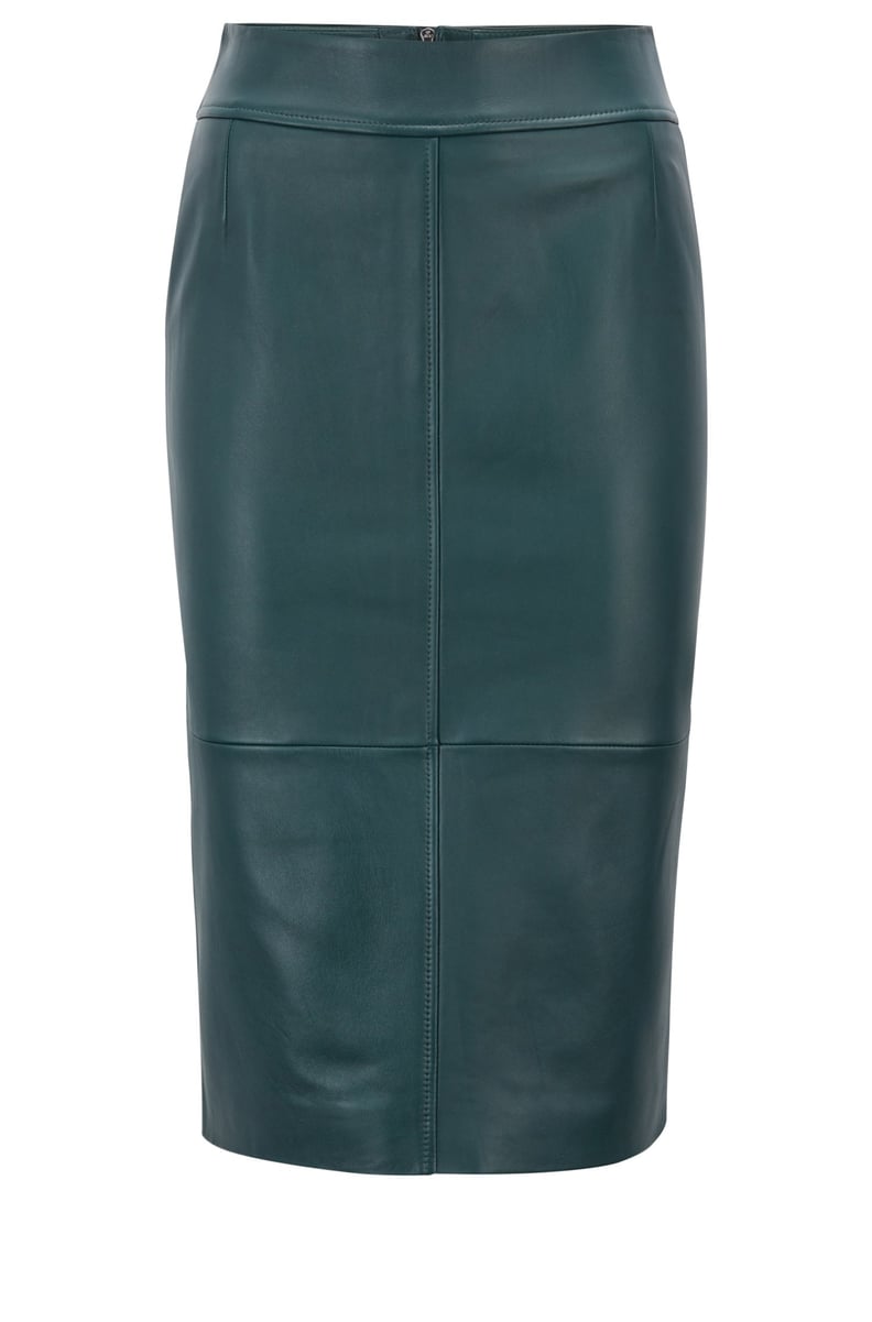 Meghan Markle's Green Hugo Boss Leather Skirt | POPSUGAR Fashion