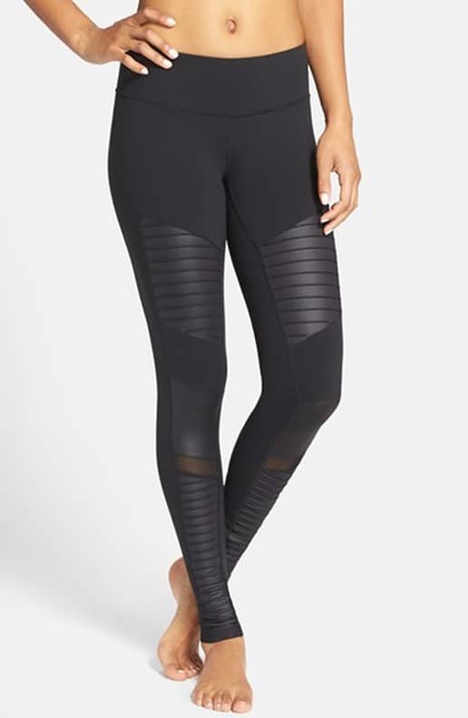 ALO Yoga Moto Black Mesh Detail Leggings S ($114)