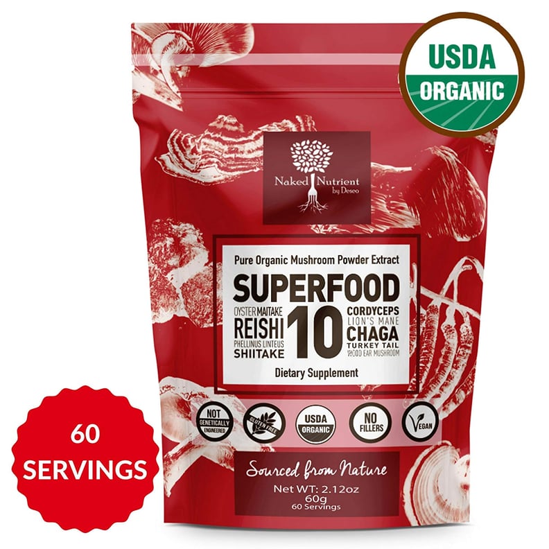 14:1 Superfood 10 Organic Mushroom Powder Extract Supplement