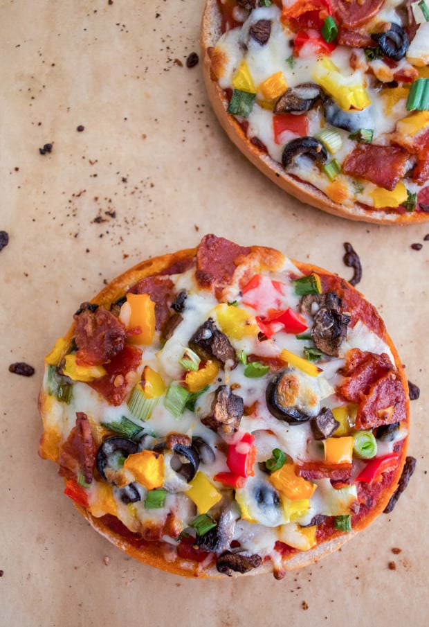 Supreme Pizza Bagels | Pizza Recipes For Parties | POPSUGAR Food Photo 14
