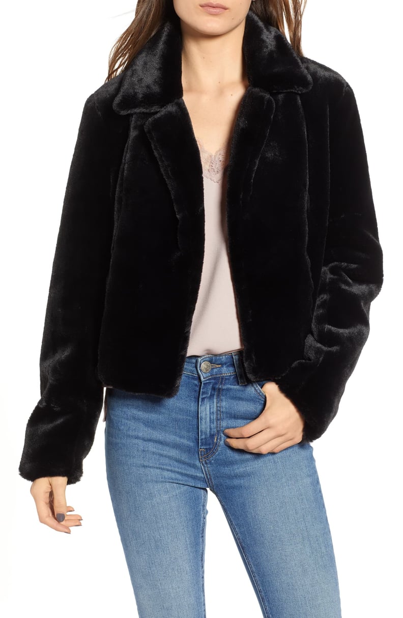 BLANKNYC Crop Faux Fur Jacket