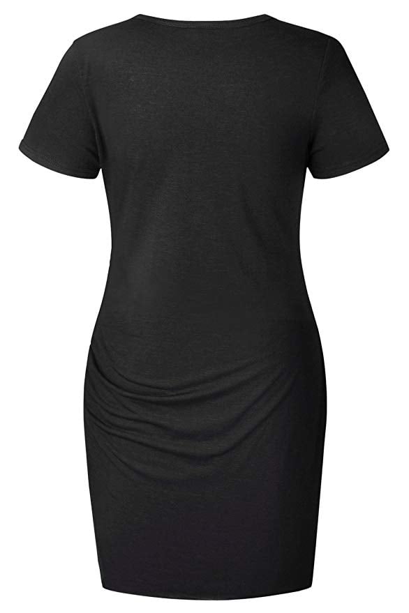 Assivia Short Sleeve Pencil Mini T Shirt Dress
