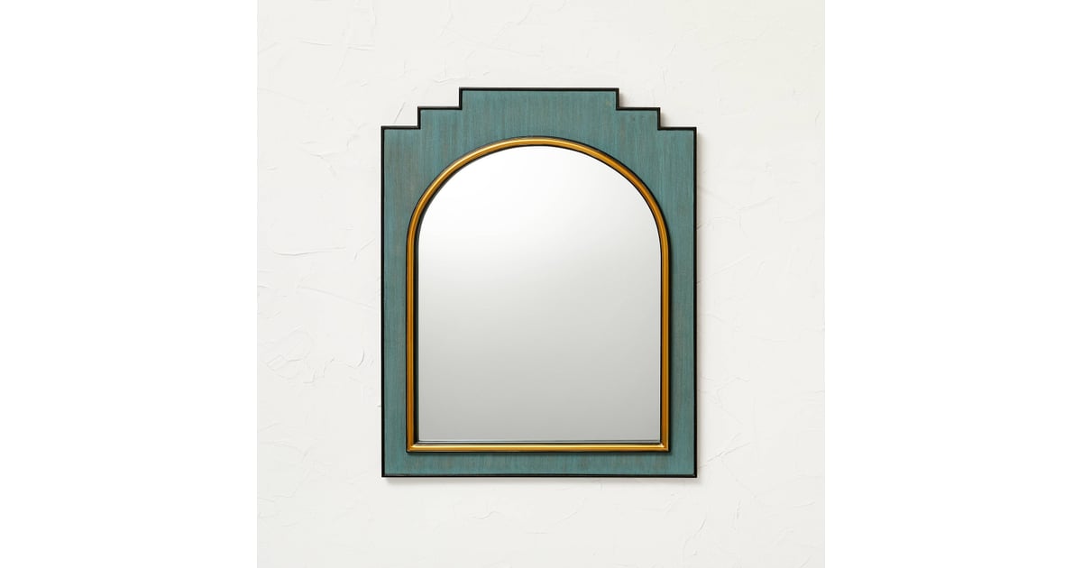 A Wall Mirror Opalhouse designed with Jungalow 24 x 30 Wood and Brass