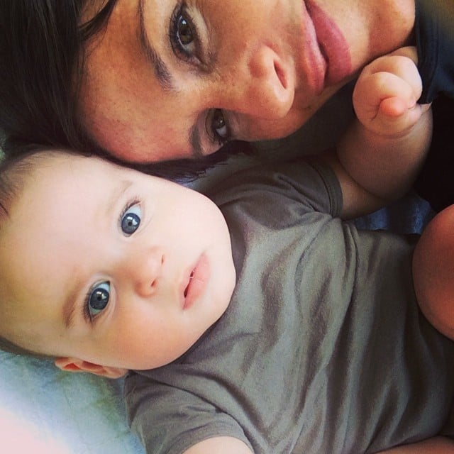 Soleil Moon Frye snuggled up with her baby boy Lyric. 
Source: Instagram user moonfrye