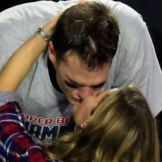Tom Brady Kisses Gisele Bundchen at Super Bowl 2015