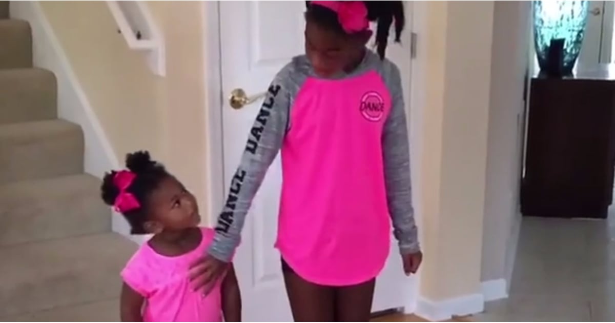 Video Of Little Sister Dancing With Big Sister Popsugar Moms 