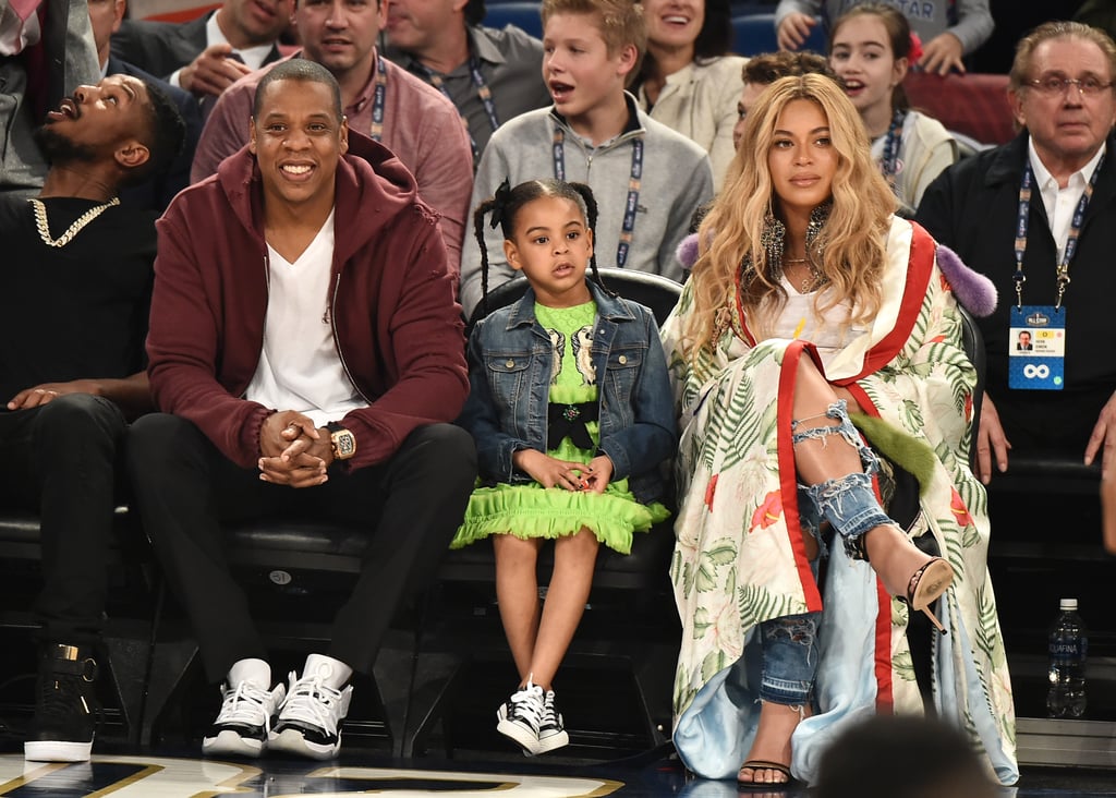 Beyonce With Jay Z and Blue Ivy at NBA All-Star Game 2017
