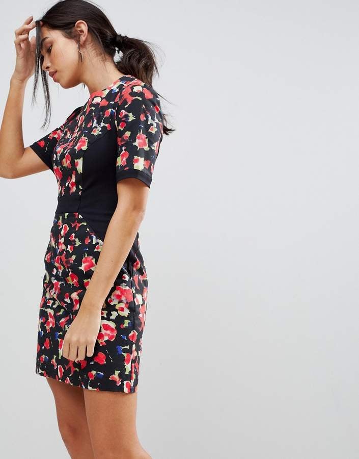 French Connection Bella Ottoman Floral Print Pencil Dress