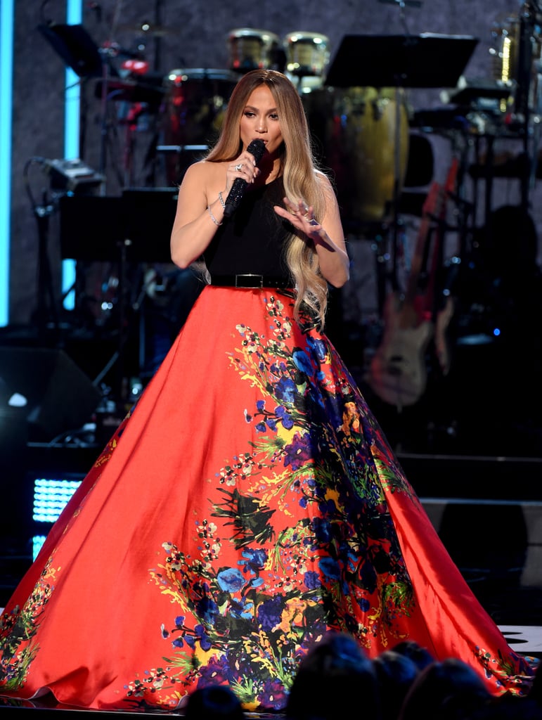 Jennifer Lopez stunned in this Romona Keveza Collection dress.