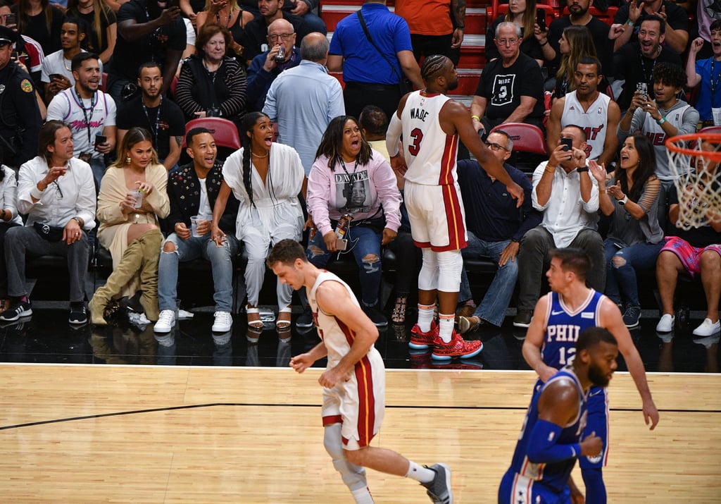 Chrissy Teigen and John Legend at Dwyane Wade's Last Game