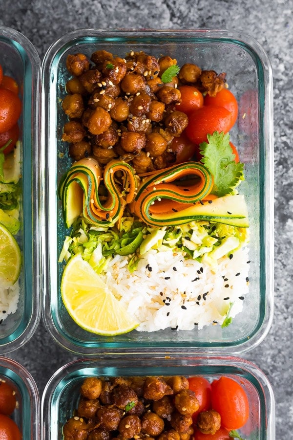 Korean BBQ Chickpea Bento Bowls