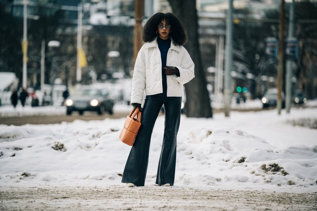 Double up on puffers – your puffer coat will look great teamed up with a quilted puff tote bag.