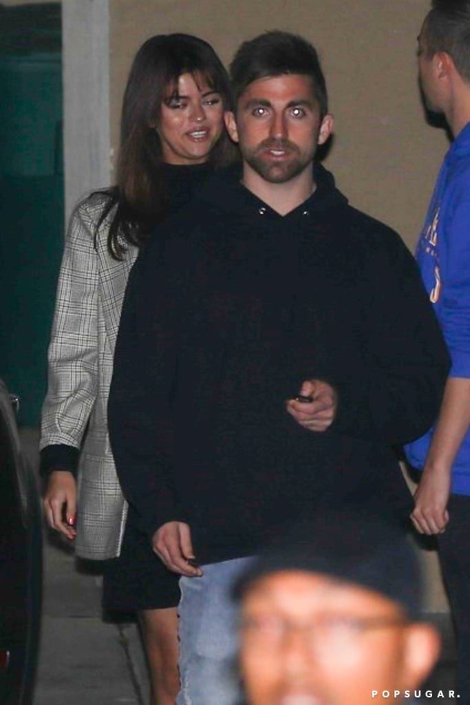 Selena Gomez Plaid Blazer on Valentine's Day 2018