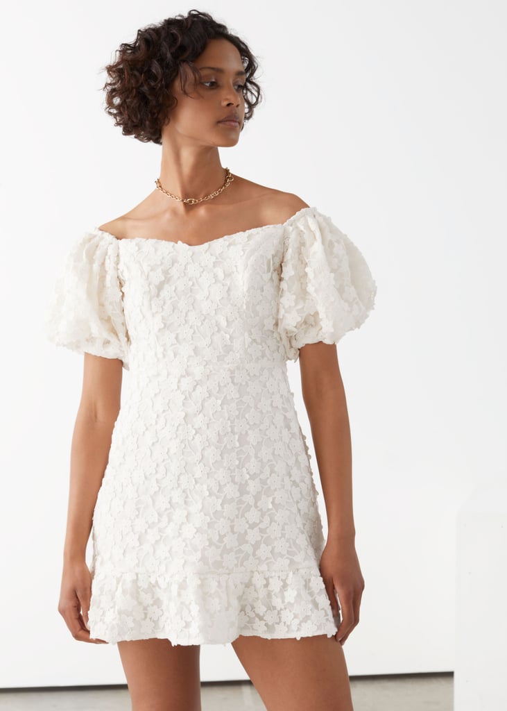 & Other Stories Balloon-Sleeve Lace Mini Dress