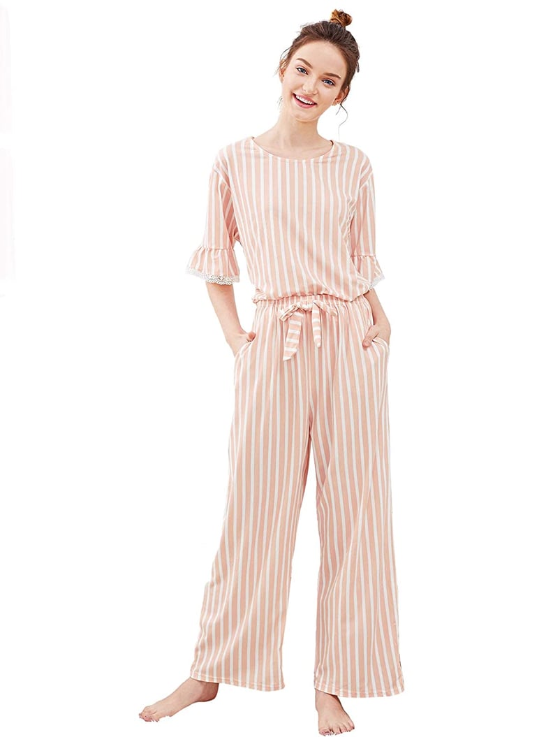 Glonme Women Striped Casual Sleepwear Outfits Comfy Loungwear Home