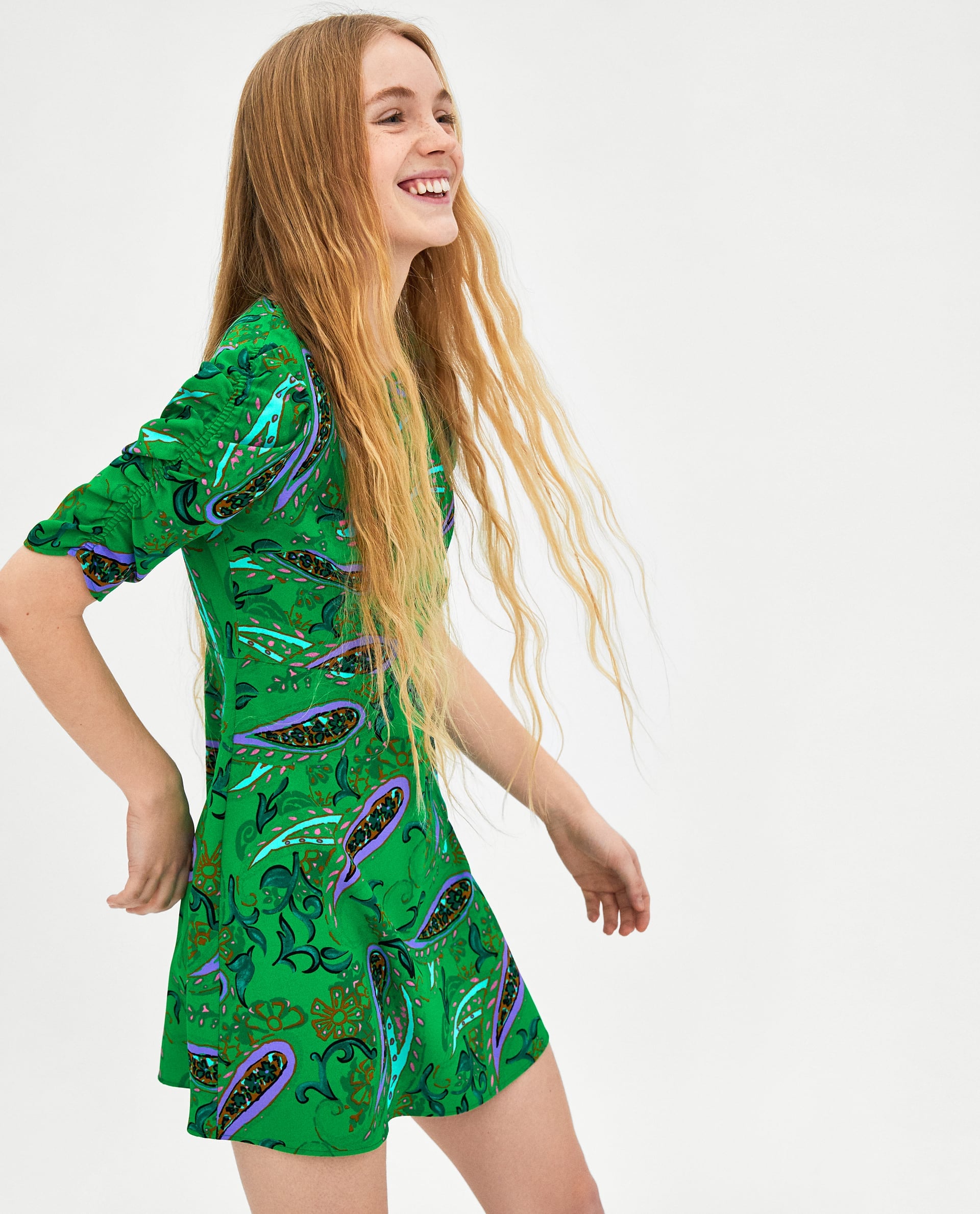 zara green dress 2018