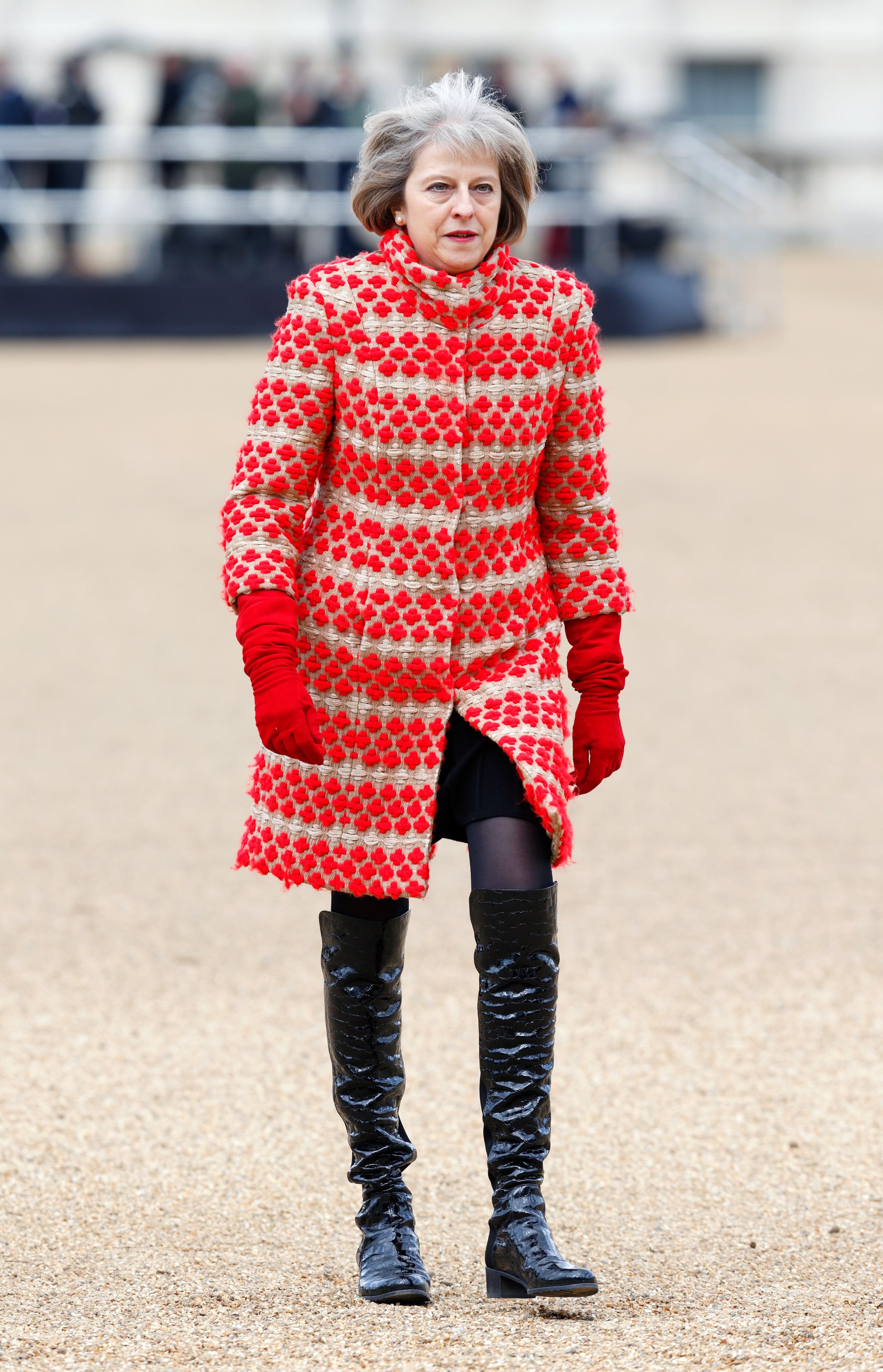 Textured Winter Gear With Matching Gloves British Prime Minster