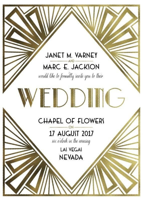 Art Deco Wedding Invitation | Free Printable Wedding Invitations