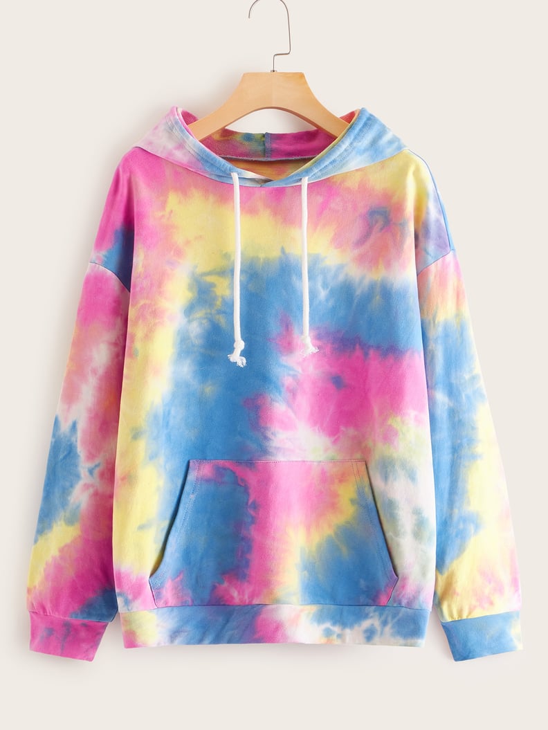 Shein Tie-Dye Pocket-Front Hoodie