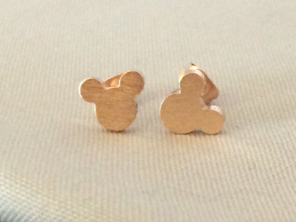 Tiny Rose Gold Plated Mickey Head Stud Earrings ($20)