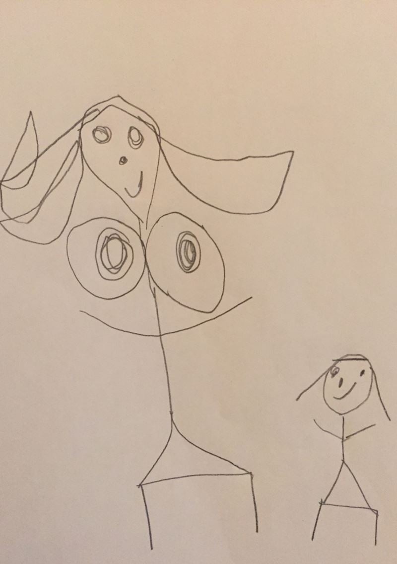 Girl's Funny Drawing of Her Mom's Boobs