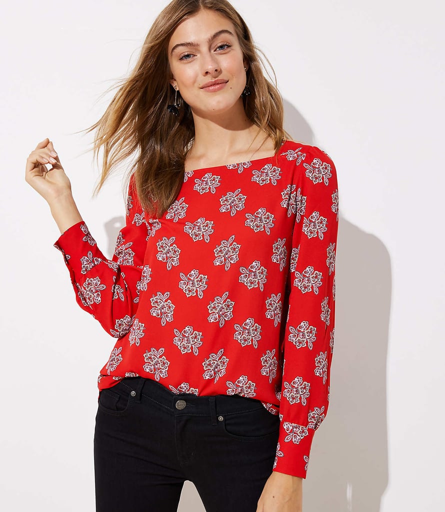 Loft Bouquet Square Neck Blouse